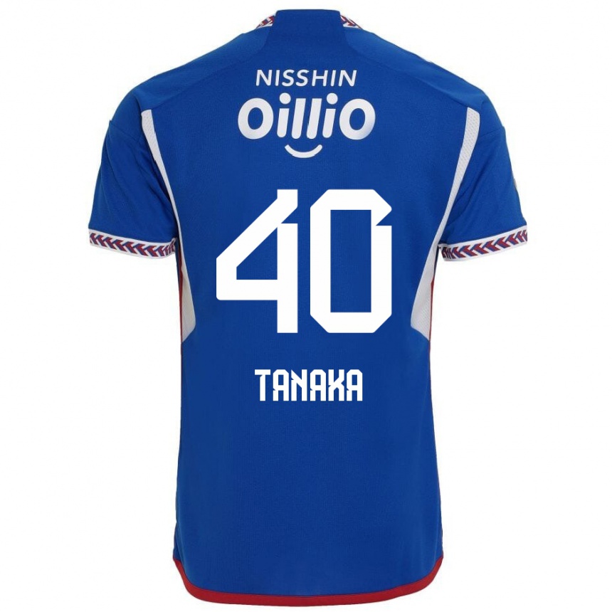 Niño Fútbol Camiseta Hiei Tanaka #40 Azul Blanco Rojo 1ª Equipación 2024/25 Perú