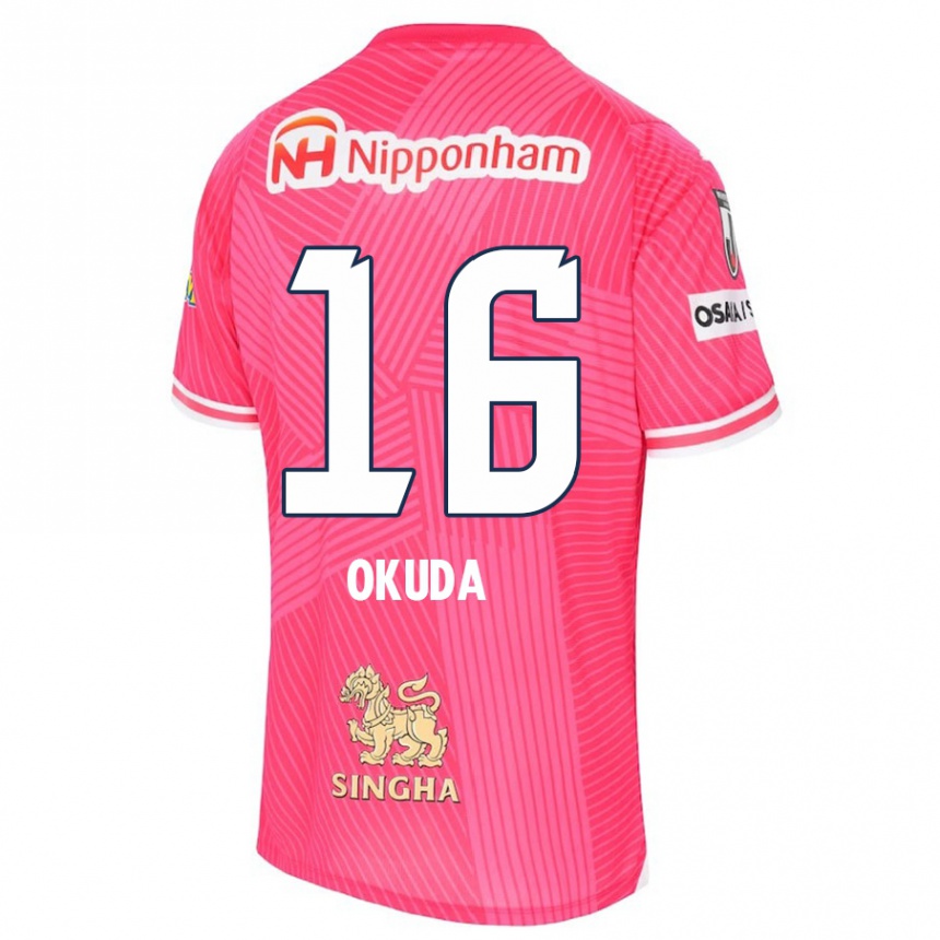 Niño Fútbol Camiseta Hayato Okuda #16 Rosa Blanco 1ª Equipación 2024/25 Perú