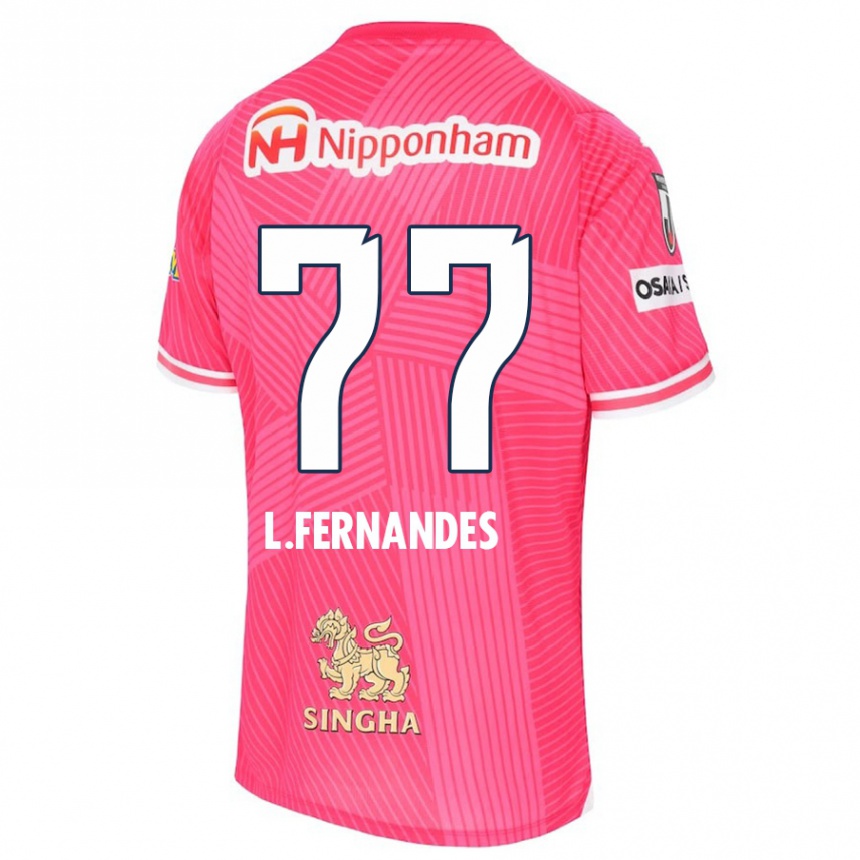 Niño Fútbol Camiseta Lucas Fernandes #77 Rosa Blanco 1ª Equipación 2024/25 Perú