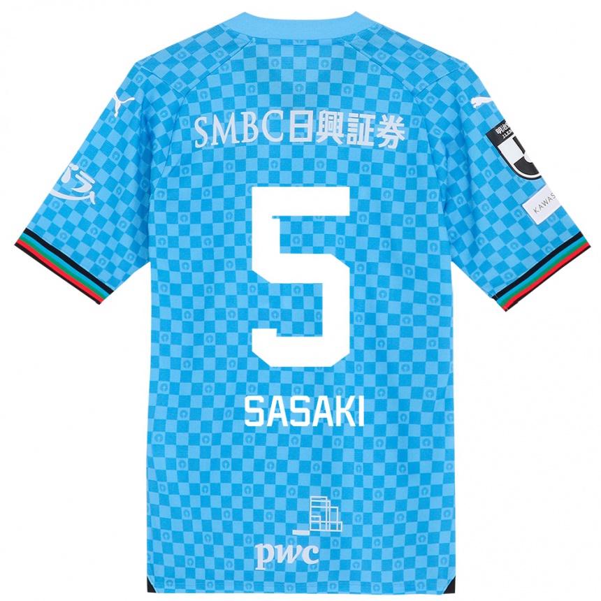 Niño Fútbol Camiseta Asahi Sasaki #5 Azul Celeste 1ª Equipación 2024/25 Perú