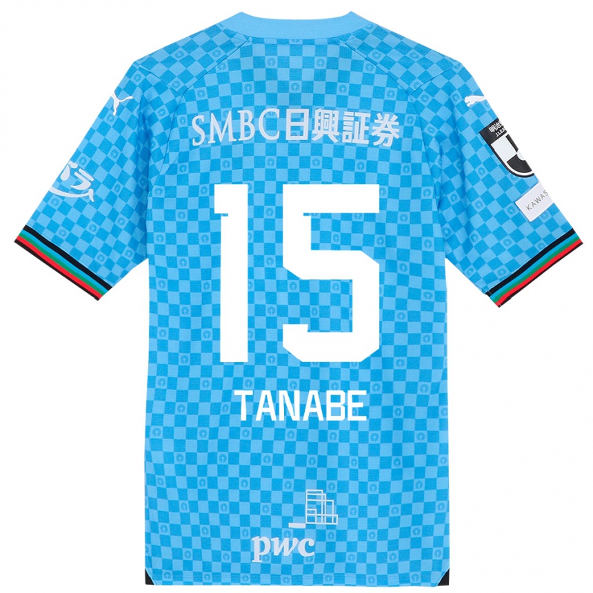 Niño Fútbol Camiseta Shuto Tanabe #15 Azul Celeste 1ª Equipación 2024/25 Perú