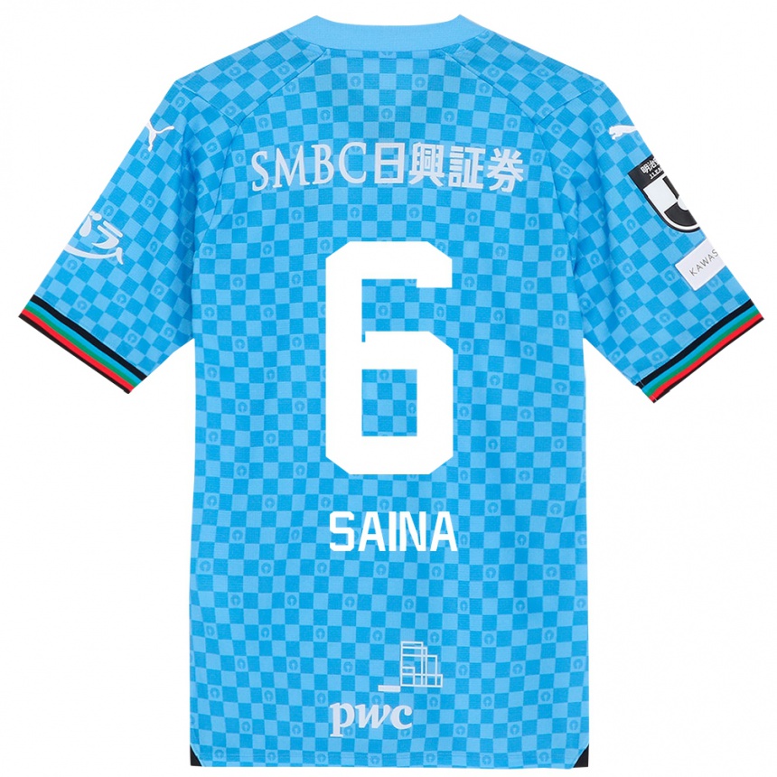 Niño Fútbol Camiseta Yuta Saina #6 Azul Celeste 1ª Equipación 2024/25 Perú