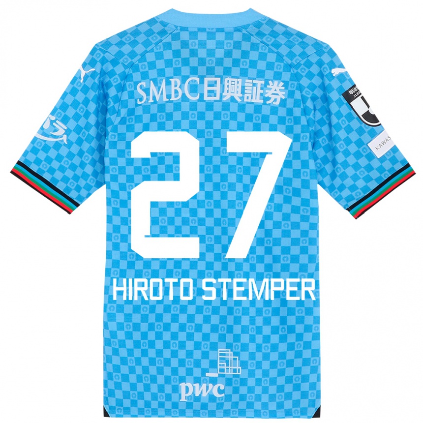 Niño Fútbol Camiseta Luka Hiroto Stemper #27 Azul Celeste 1ª Equipación 2024/25 Perú