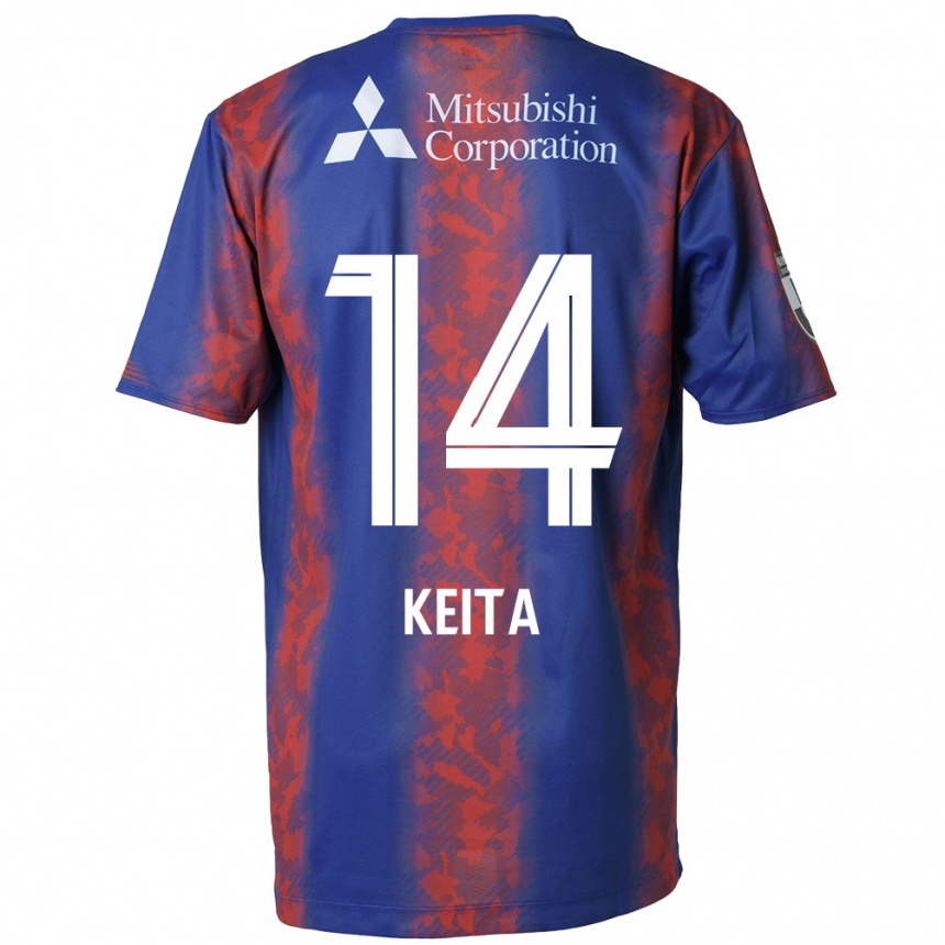 Niño Fútbol Camiseta Keita Yamashita #14 Azul Rojo 1ª Equipación 2024/25 Perú