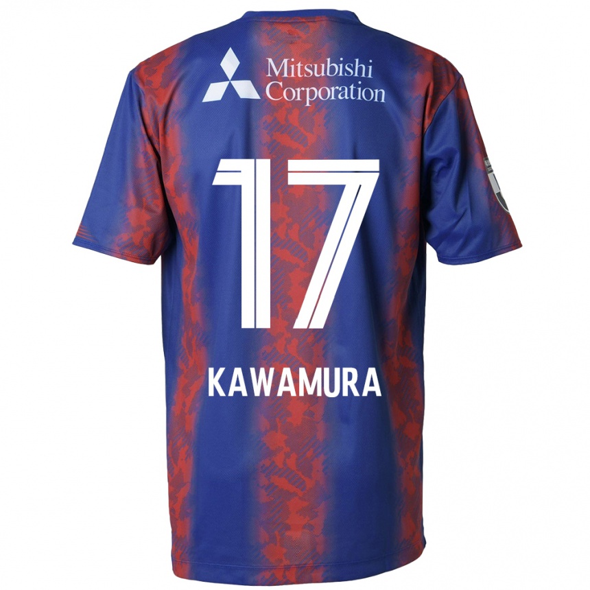 Niño Fútbol Camiseta Riku Kawamura #17 Azul Rojo 1ª Equipación 2024/25 Perú