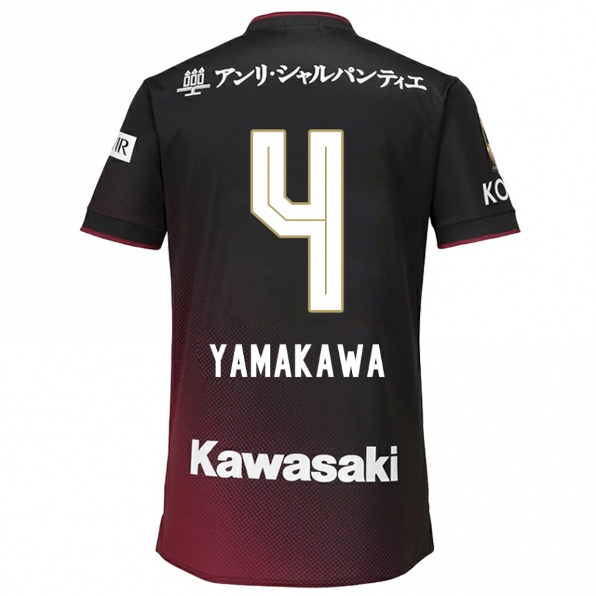 Niño Fútbol Camiseta Tetsushi Yamakawa #4 Negro Rojo 1ª Equipación 2024/25 Perú