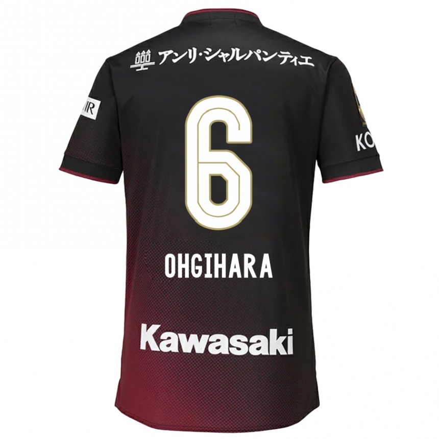 Niño Fútbol Camiseta Takahiro Ogihara #6 Negro Rojo 1ª Equipación 2024/25 Perú