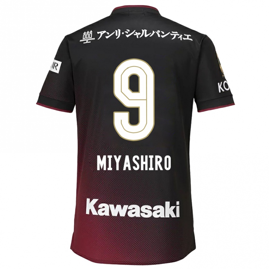 Niño Fútbol Camiseta Taisei Miyashiro #9 Negro Rojo 1ª Equipación 2024/25 Perú