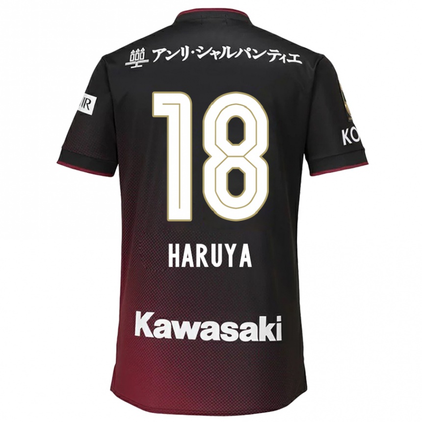 Niño Fútbol Camiseta Haruya Ide #18 Negro Rojo 1ª Equipación 2024/25 Perú