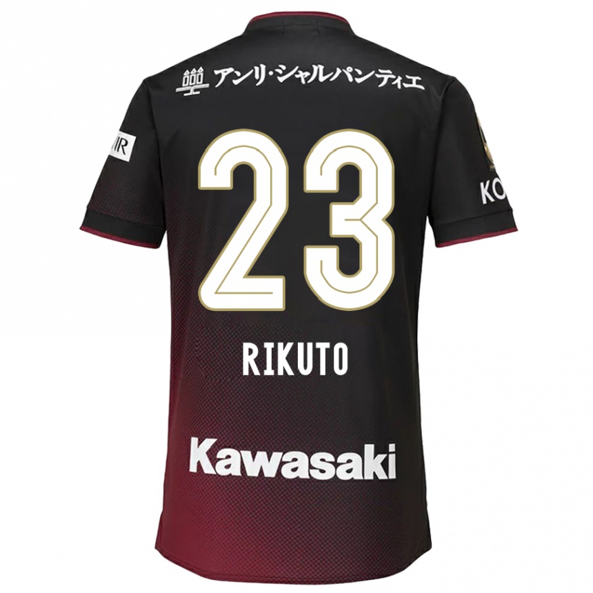 Niño Fútbol Camiseta Rikuto Hirose #23 Negro Rojo 1ª Equipación 2024/25 Perú