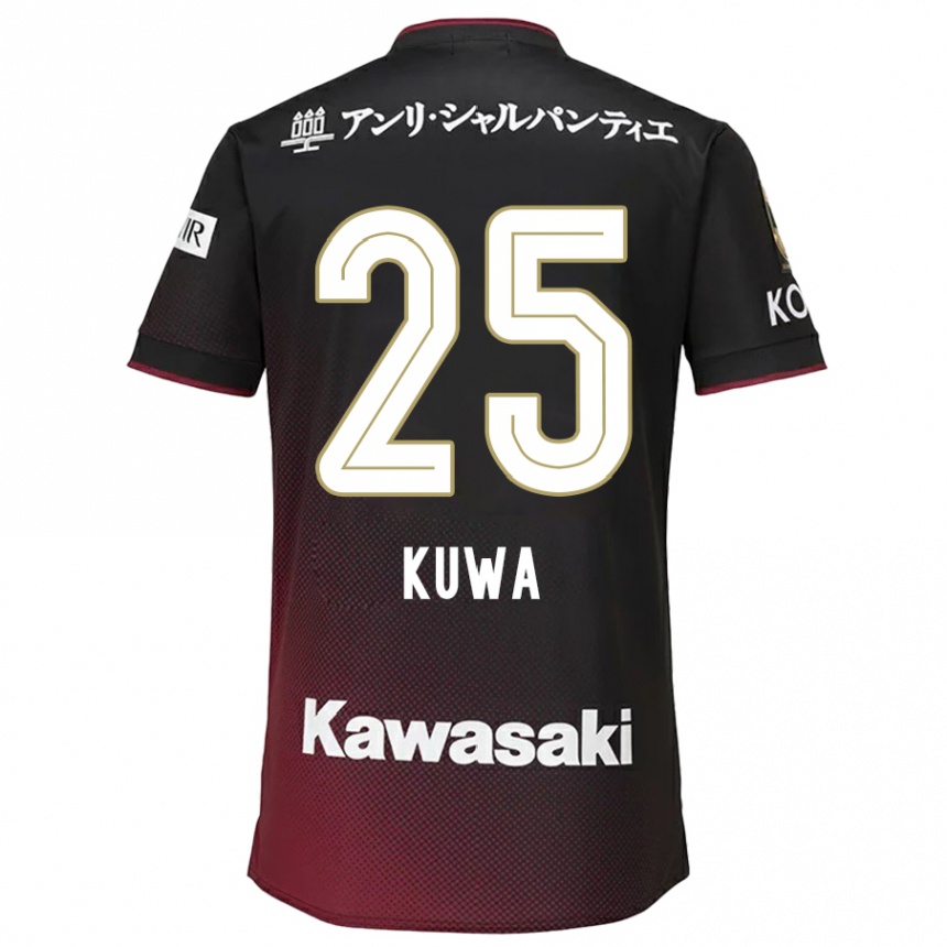 Niño Fútbol Camiseta Yuya Kuwasaki #25 Negro Rojo 1ª Equipación 2024/25 Perú