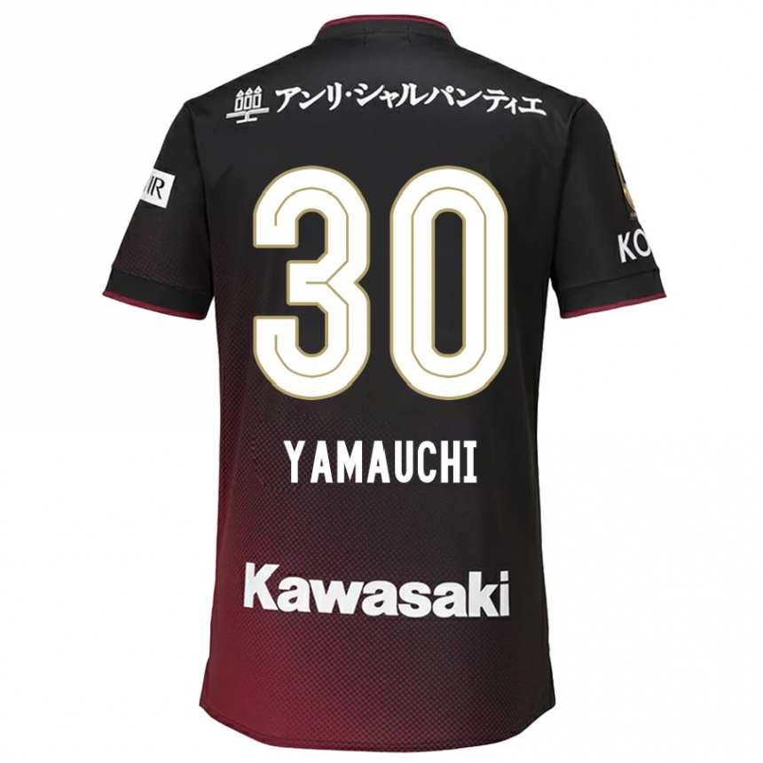 Niño Fútbol Camiseta Kakeru Yamauchi #30 Negro Rojo 1ª Equipación 2024/25 Perú