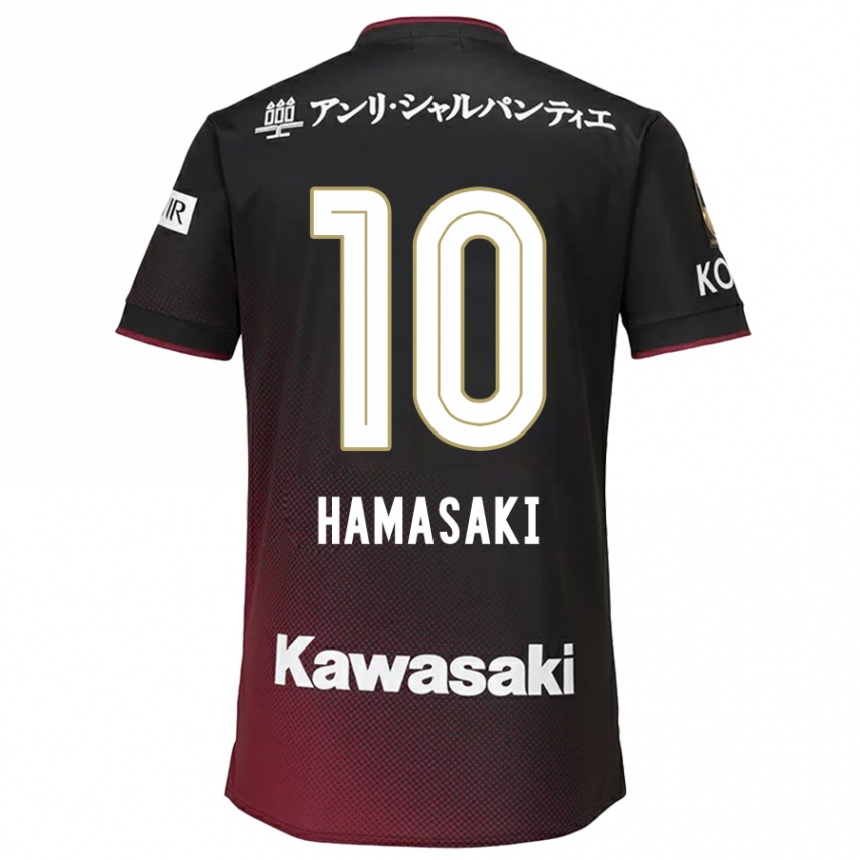 Niño Fútbol Camiseta Kento Hamasaki #10 Negro Rojo 1ª Equipación 2024/25 Perú