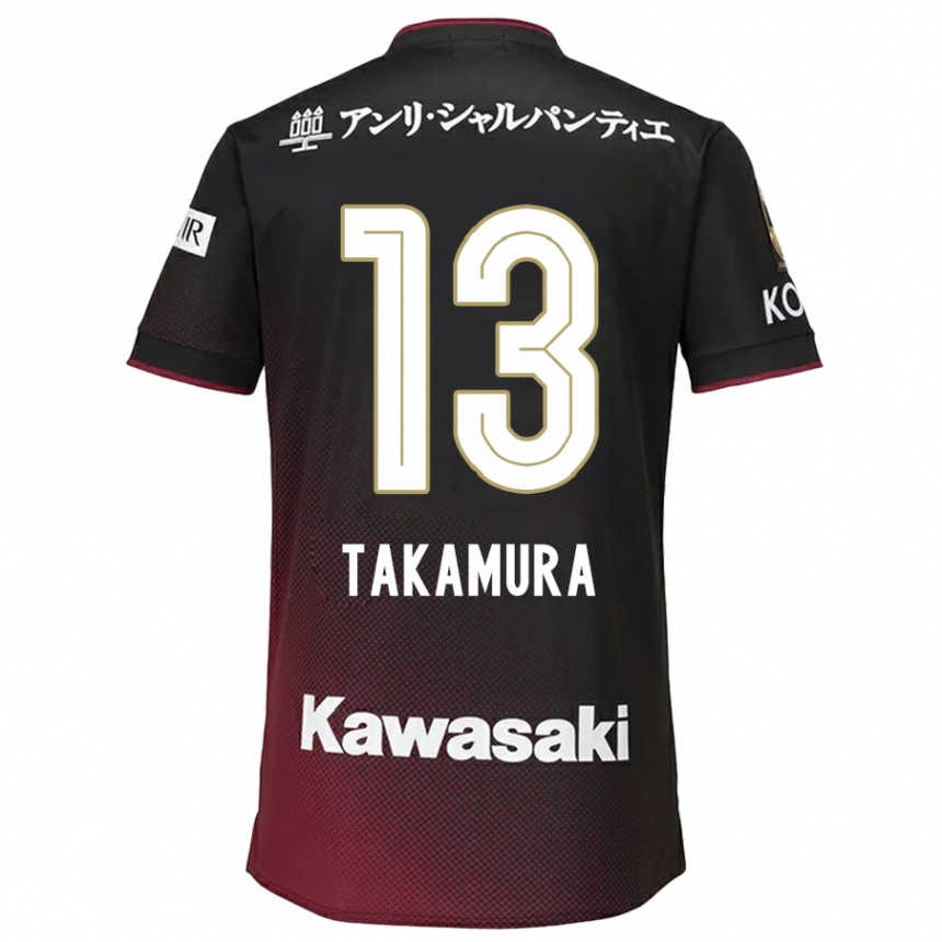 Niño Fútbol Camiseta Tokiya Takamura #13 Negro Rojo 1ª Equipación 2024/25 Perú