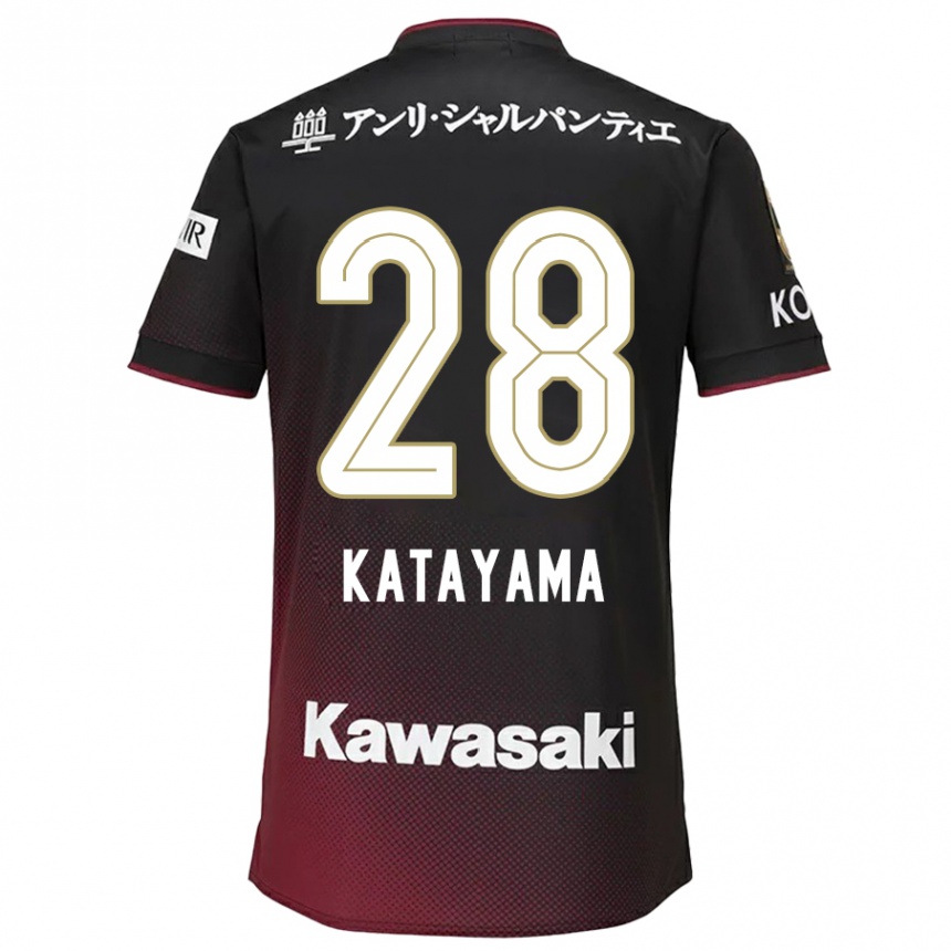 Niño Fútbol Camiseta Kota Katayama #28 Negro Rojo 1ª Equipación 2024/25 Perú