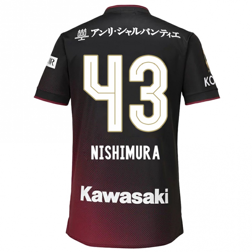 Niño Fútbol Camiseta Nagi Nishimura #43 Negro Rojo 1ª Equipación 2024/25 Perú