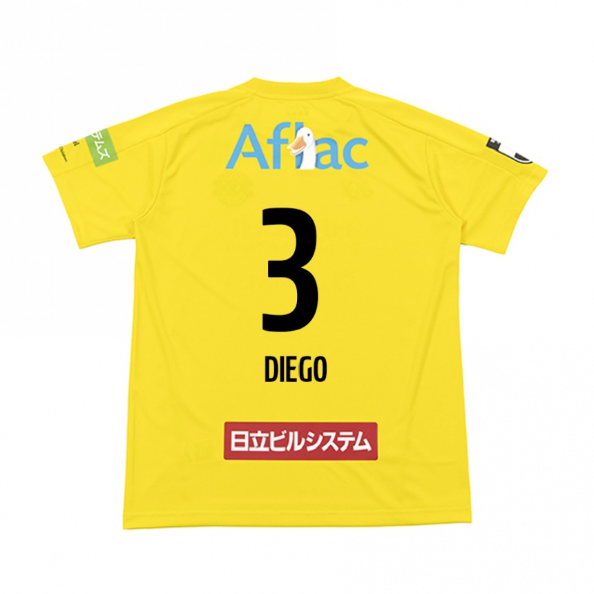 Niño Fútbol Camiseta Diego #3 Amarillo Negro 1ª Equipación 2024/25 Perú