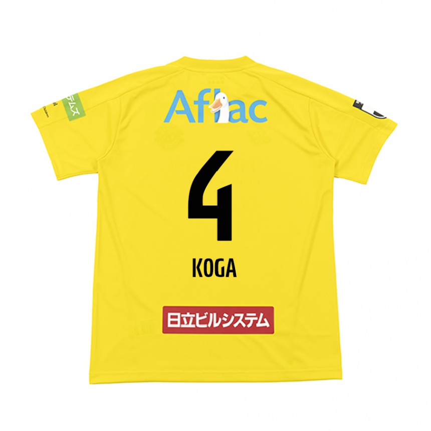 Niño Fútbol Camiseta Taiyo Koga #4 Amarillo Negro 1ª Equipación 2024/25 Perú