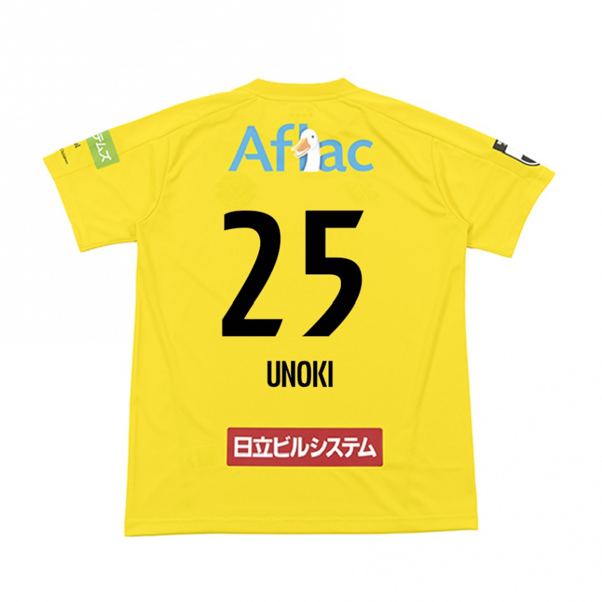 Niño Fútbol Camiseta Fumiya Unoki #25 Amarillo Negro 1ª Equipación 2024/25 Perú