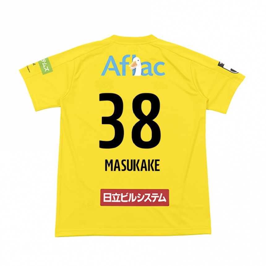 Niño Fútbol Camiseta Yugo Masukake #38 Amarillo Negro 1ª Equipación 2024/25 Perú