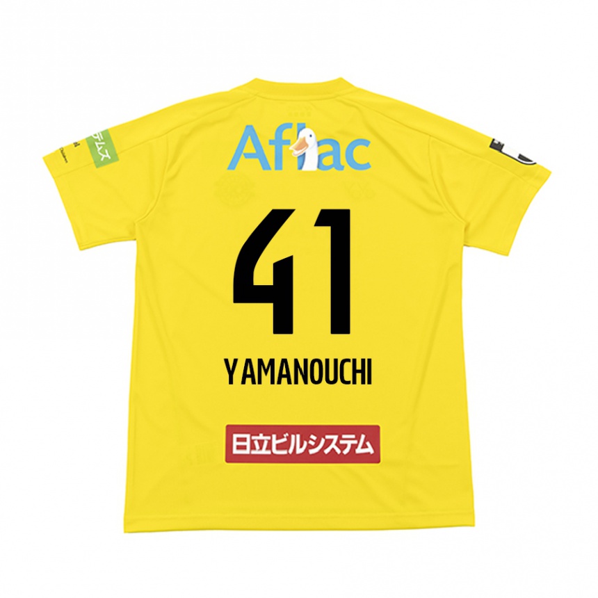 Niño Fútbol Camiseta Yusei Yamanouchi #41 Amarillo Negro 1ª Equipación 2024/25 Perú