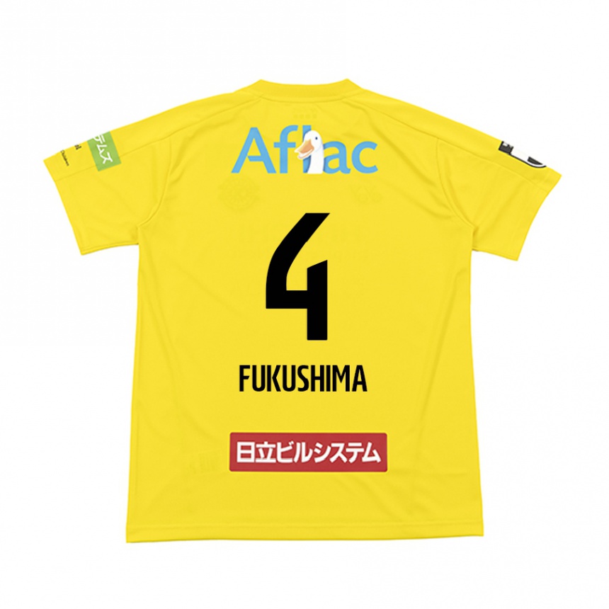 Niño Fútbol Camiseta Taiga Fukushima #4 Amarillo Negro 1ª Equipación 2024/25 Perú