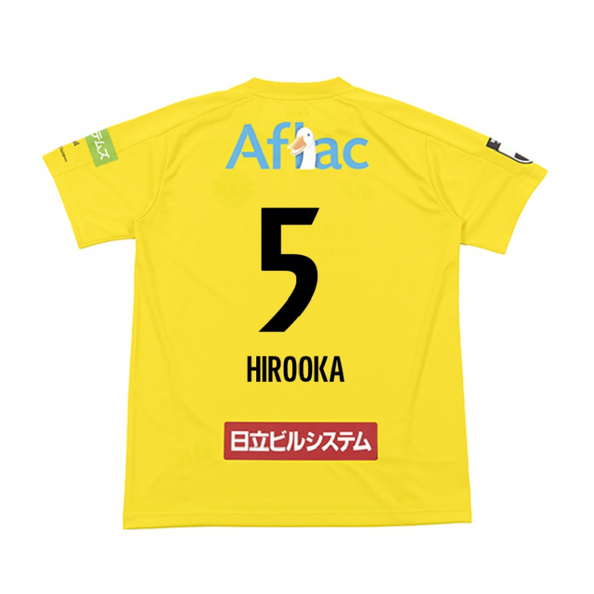 Niño Fútbol Camiseta Eita Hirooka #5 Amarillo Negro 1ª Equipación 2024/25 Perú