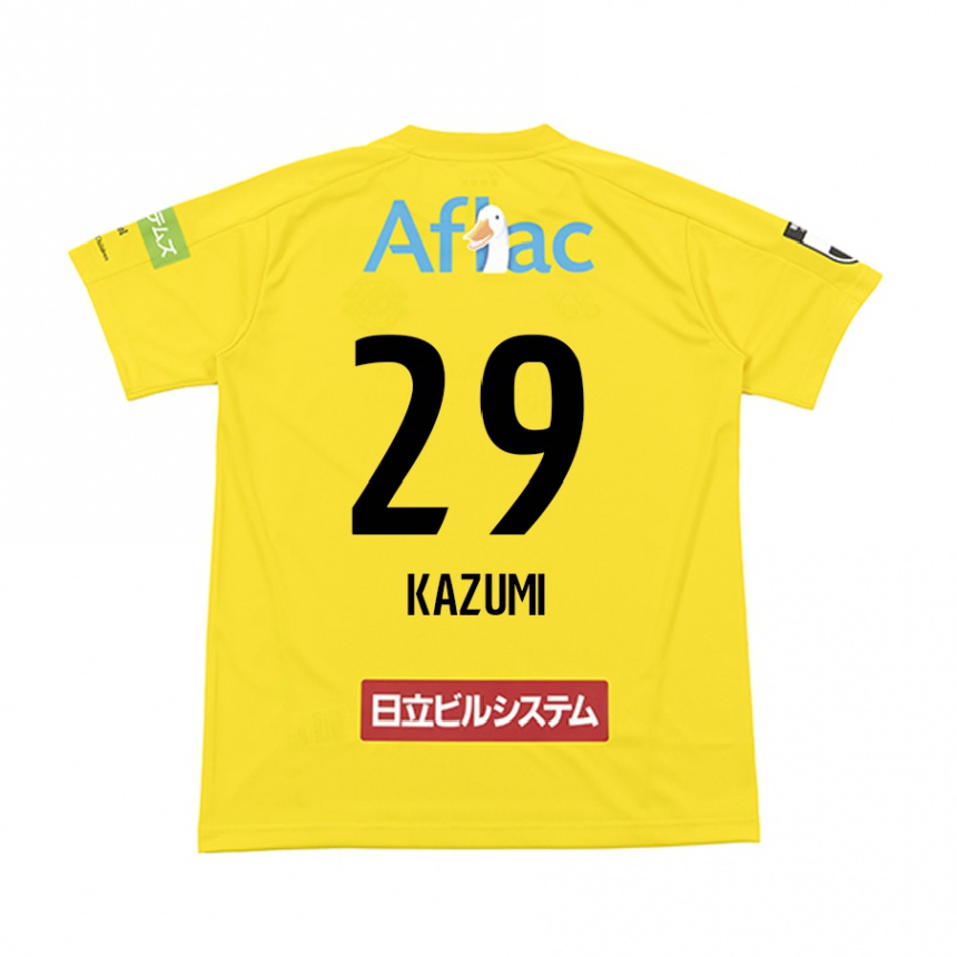 Niño Fútbol Camiseta Takuto Kazumi #29 Amarillo Negro 1ª Equipación 2024/25 Perú