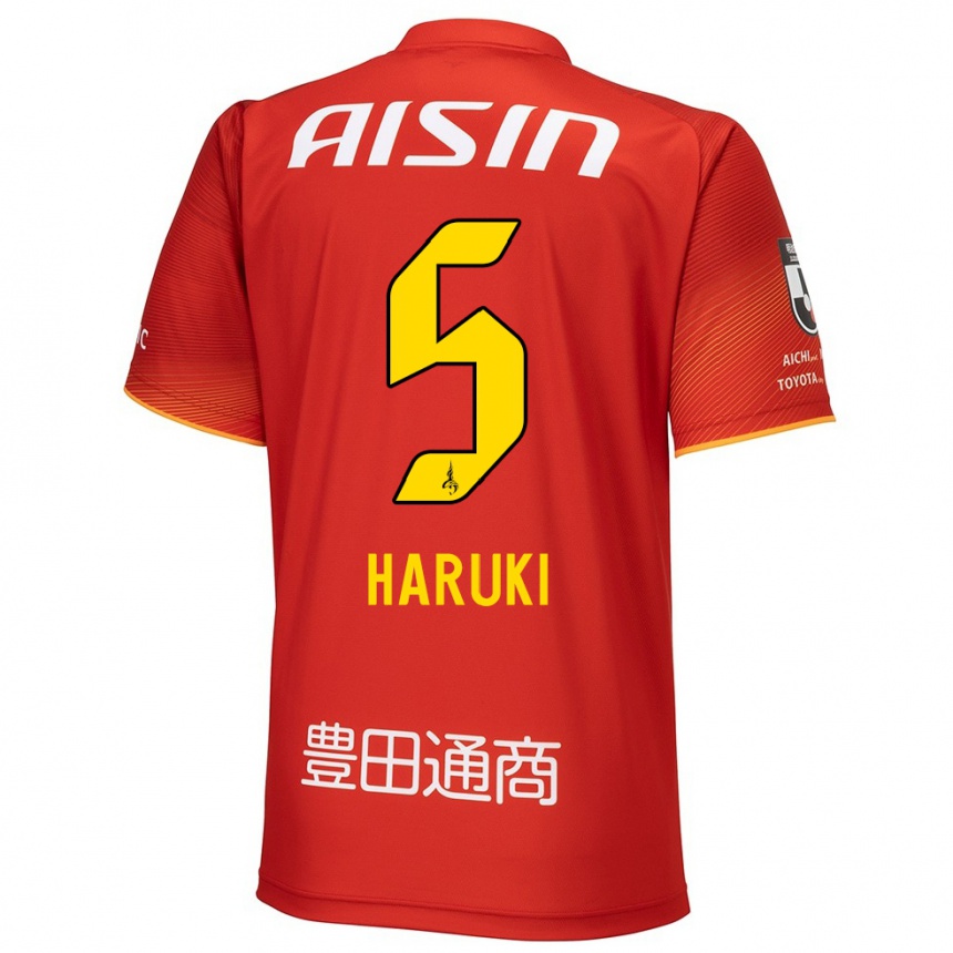 Niño Fútbol Camiseta Haruki Yoshida #5 Rojo Blanco Amarillo 1ª Equipación 2024/25 Perú