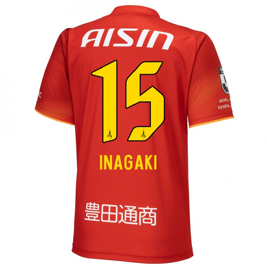 Niño Fútbol Camiseta Sho Inagaki #15 Rojo Blanco Amarillo 1ª Equipación 2024/25 Perú