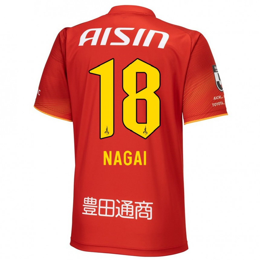 Niño Fútbol Camiseta Kensuke Nagai #18 Rojo Blanco Amarillo 1ª Equipación 2024/25 Perú