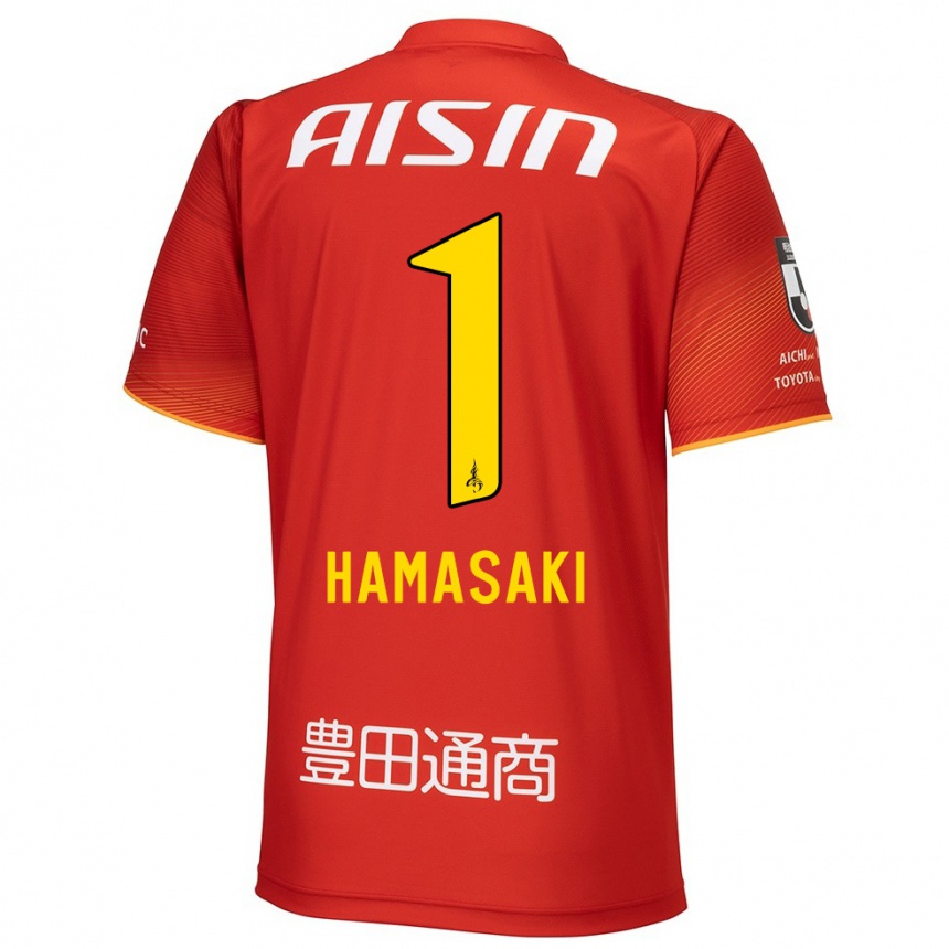 Niño Fútbol Camiseta Shiki Hamasaki #1 Rojo Blanco Amarillo 1ª Equipación 2024/25 Perú