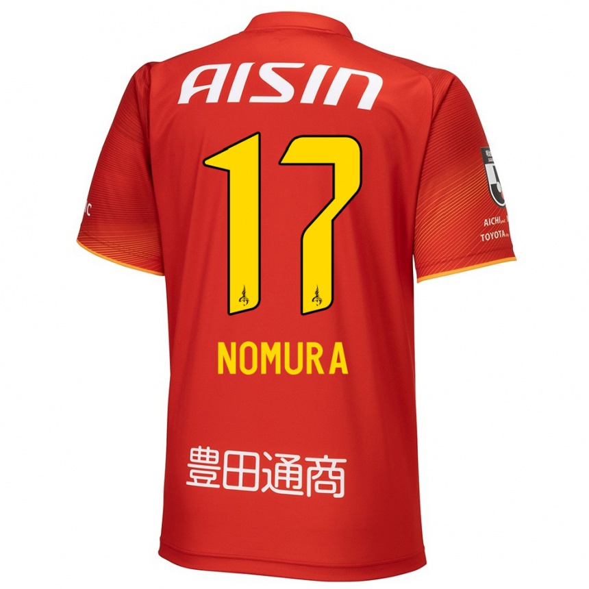 Niño Fútbol Camiseta Yuto Nomura #17 Rojo Blanco Amarillo 1ª Equipación 2024/25 Perú