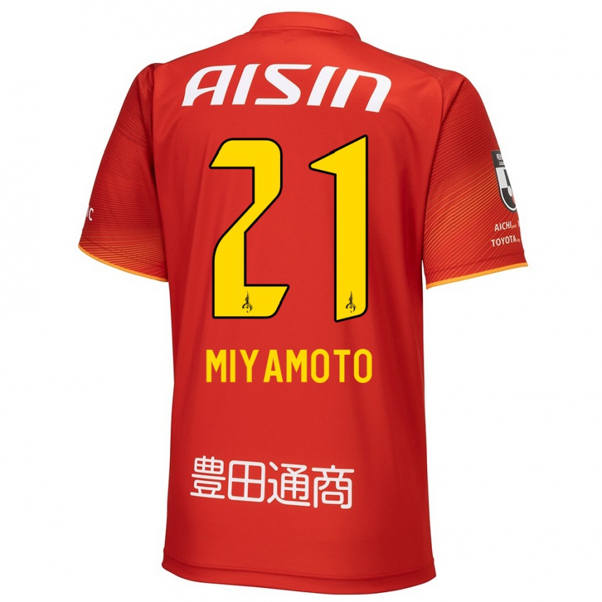 Niño Fútbol Camiseta Kodai Miyamoto #21 Rojo Blanco Amarillo 1ª Equipación 2024/25 Perú