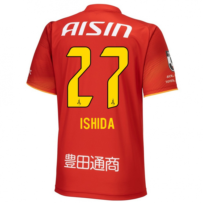 Niño Fútbol Camiseta Kakeru Ishida #27 Rojo Blanco Amarillo 1ª Equipación 2024/25 Perú