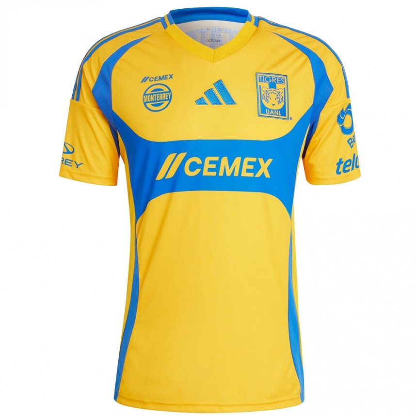 Niño Fútbol Camiseta Edgar Villavicencio #236 Oro Amarillo 1ª Equipación 2024/25 Perú