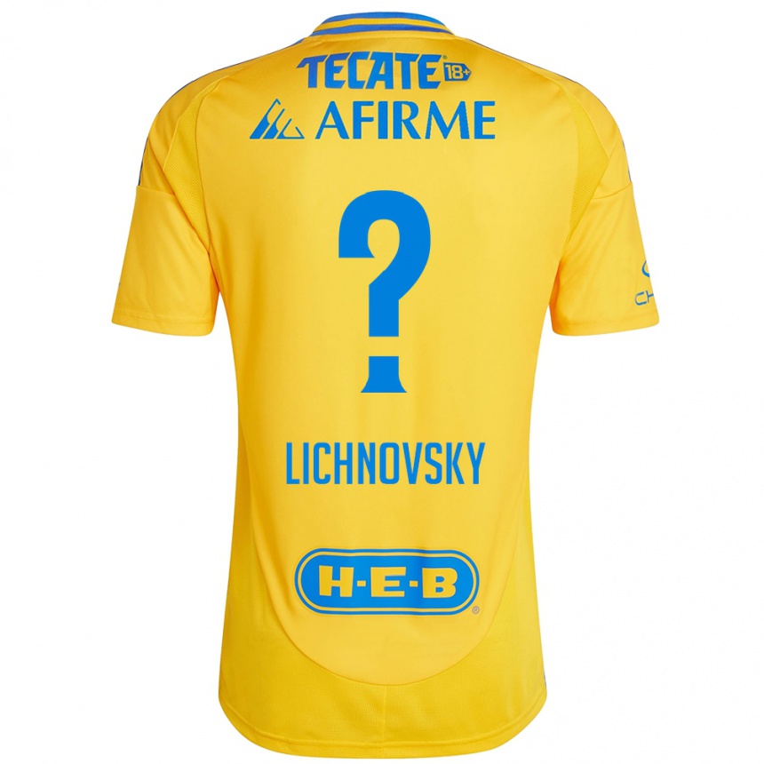 Niño Fútbol Camiseta Igor Lichnovsky #0 Oro Amarillo 1ª Equipación 2024/25 Perú