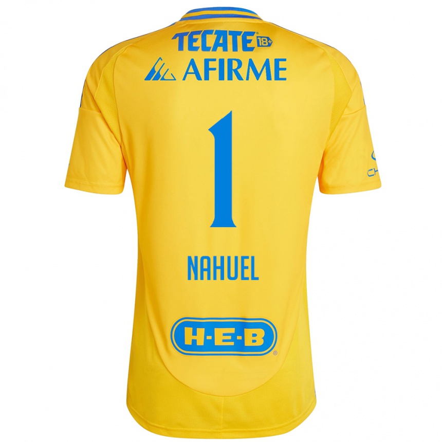 Niño Fútbol Camiseta Nahuel Guzmán #1 Oro Amarillo 1ª Equipación 2024/25 Perú