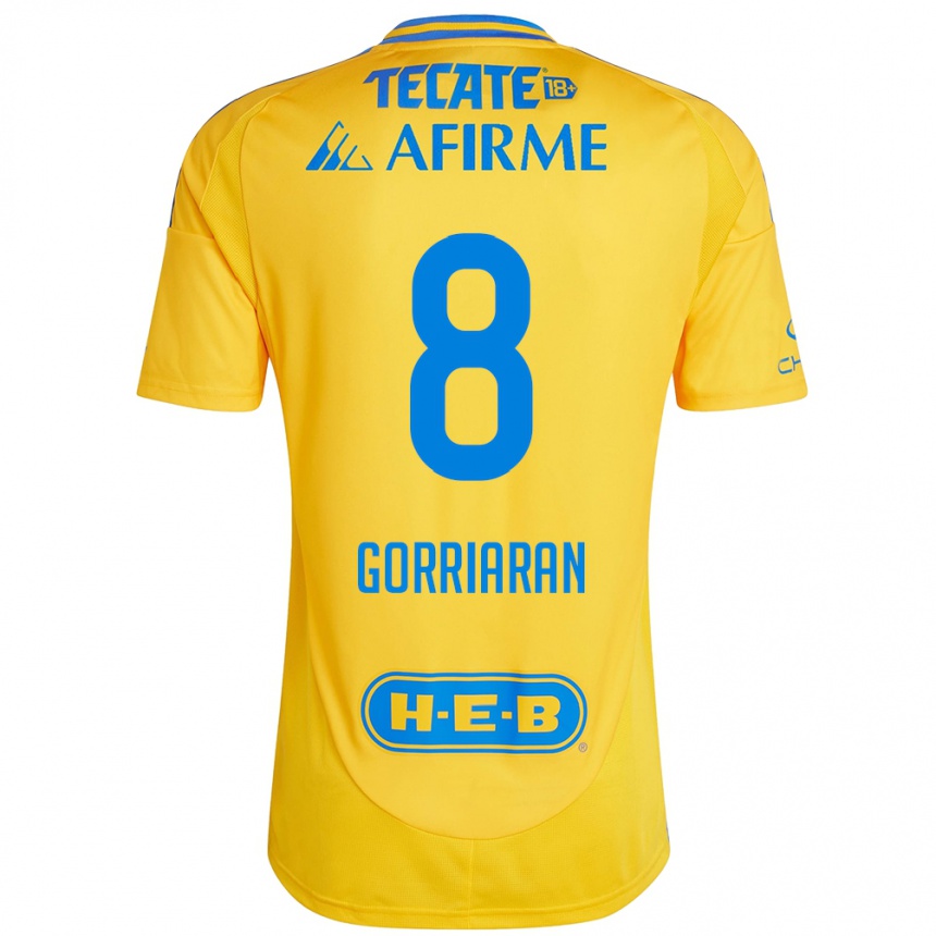 Niño Fútbol Camiseta Fernando Gorriarán #8 Oro Amarillo 1ª Equipación 2024/25 Perú