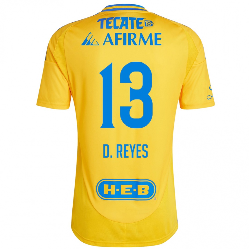 Niño Fútbol Camiseta Diego Reyes #13 Oro Amarillo 1ª Equipación 2024/25 Perú