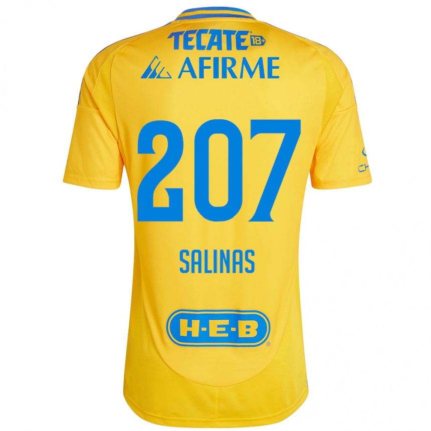 Niño Fútbol Camiseta Marcelo Salinas #207 Oro Amarillo 1ª Equipación 2024/25 Perú