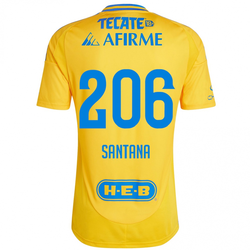 Niño Fútbol Camiseta Joel Santana #206 Oro Amarillo 1ª Equipación 2024/25 Perú