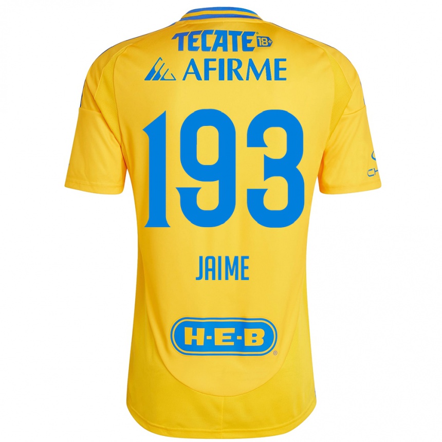 Niño Fútbol Camiseta Kenneth Jaime #193 Oro Amarillo 1ª Equipación 2024/25 Perú