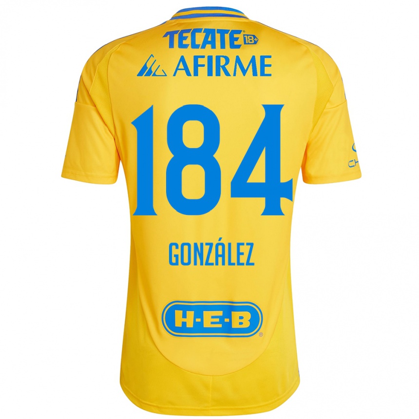 Niño Fútbol Camiseta Erick González #184 Oro Amarillo 1ª Equipación 2024/25 Perú