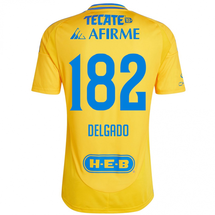 Niño Fútbol Camiseta Arturo Delgado #182 Oro Amarillo 1ª Equipación 2024/25 Perú