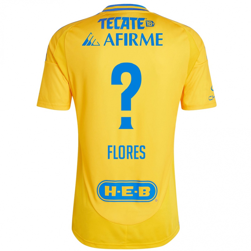 Niño Fútbol Camiseta Hernán Flores #0 Oro Amarillo 1ª Equipación 2024/25 Perú