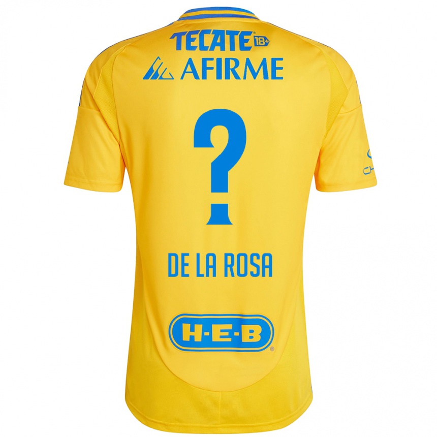 Niño Fútbol Camiseta Luis De La Rosa #0 Oro Amarillo 1ª Equipación 2024/25 Perú