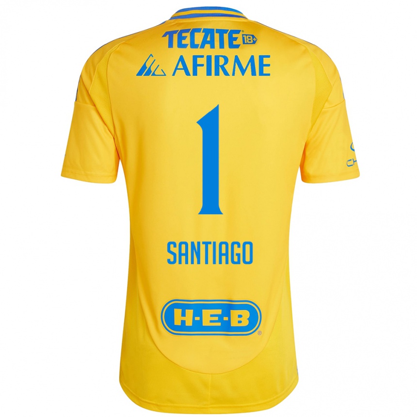 Niño Fútbol Camiseta Cecilia Santiago #1 Oro Amarillo 1ª Equipación 2024/25 Perú