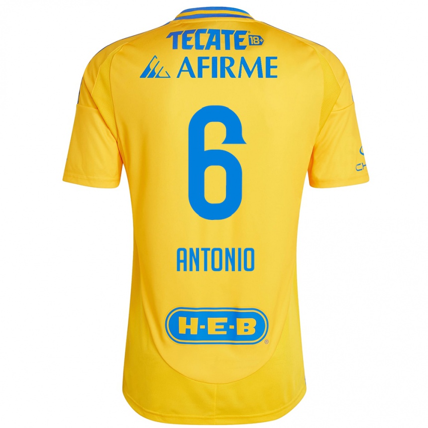 Niño Fútbol Camiseta Nancy Antonio #6 Oro Amarillo 1ª Equipación 2024/25 Perú