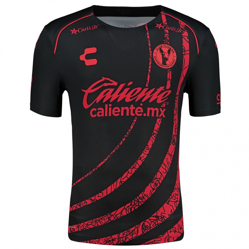 Niño Fútbol Camiseta Su Nombre #0 Negro Rojo 1ª Equipación 2024/25 Perú